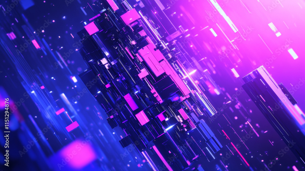 Vibrant abstract background with dynamic shapes and colors creating sense of chaos and depth Vibrant abstract background with dynamic shapes and colors creating sense of chaos and depth