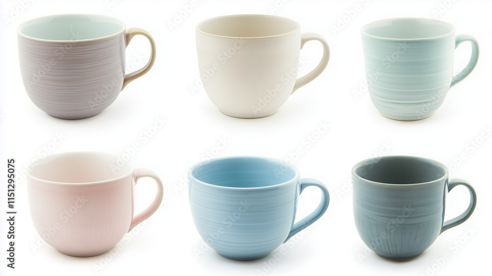 Set of coffee cups isolated on a white background Set of coffee cups isolated on a white background