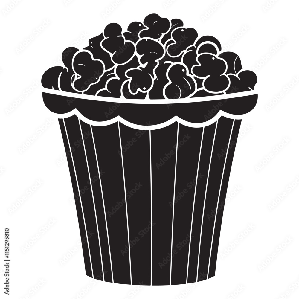 popcorn silhouette vector icon illustration popcorn silhouette vector icon illustration