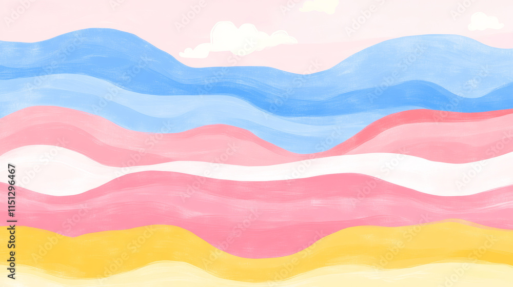 Soft pastel waves create serene and calming abstract background Soft pastel waves create serene and calming abstract background