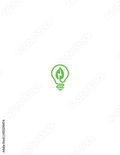 Ecology bulb lamp with leaf logo. Energy saving lamp symbol, icon. Eco Friendly, Eco world, green leaf, energy saving lamp symbol.