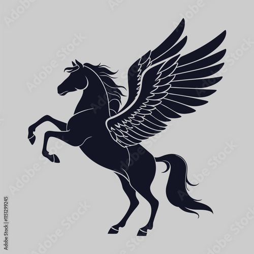 pegasus silhouette vector design art and illustration