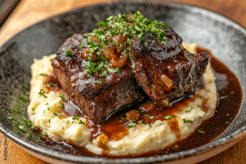 Tender Beef Short Ribs with Creamy Mashed Potatoes Tender Beef Short Ribs with Creamy Mashed Potatoes