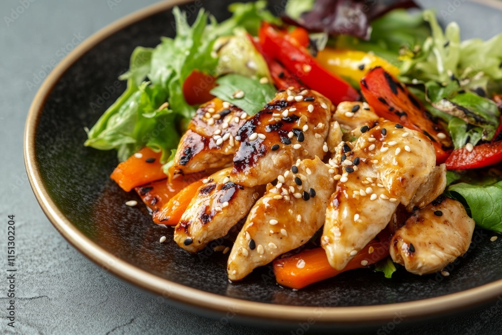 Teriyaki Chicken Salad with Vegetables Teriyaki Chicken Salad with Vegetables