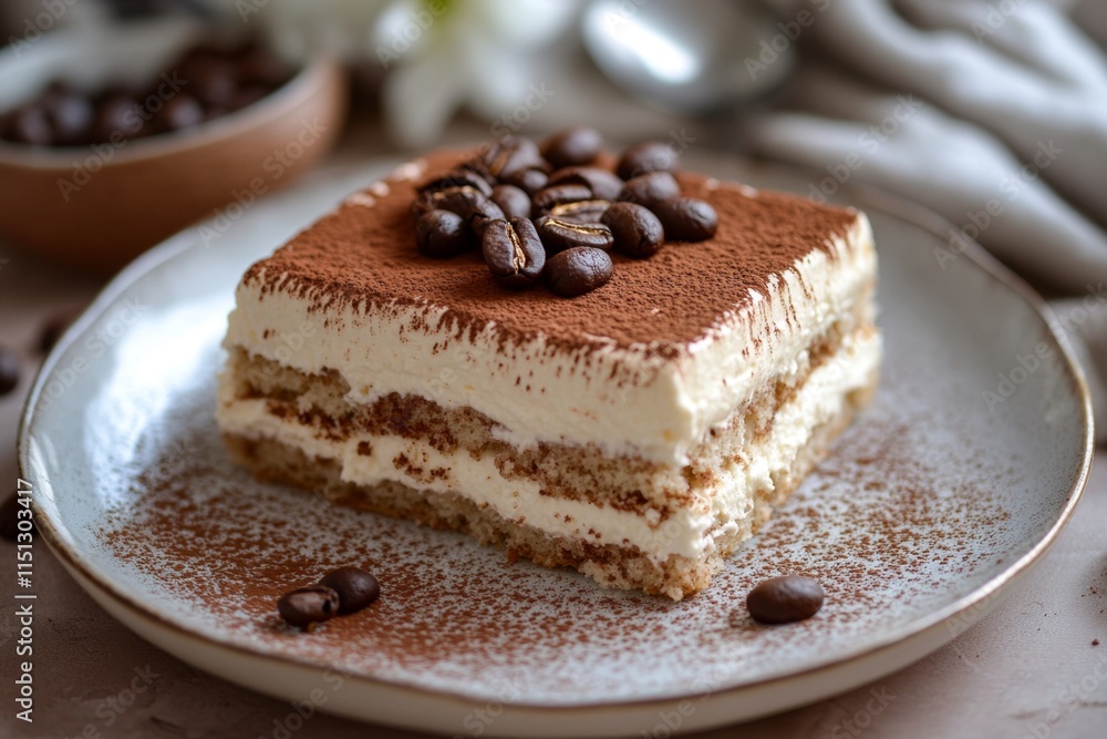 Scrumptious Tiramisu Slice, a Coffee-Infused Delight Scrumptious Tiramisu Slice, a Coffee-Infused Delight