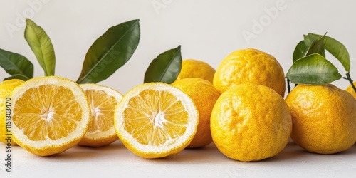 Bergamot orange displayed beautifully against a white background, highlighting the unique characteristics of the bergamot orange and its vibrant appearance in this stunning composition.