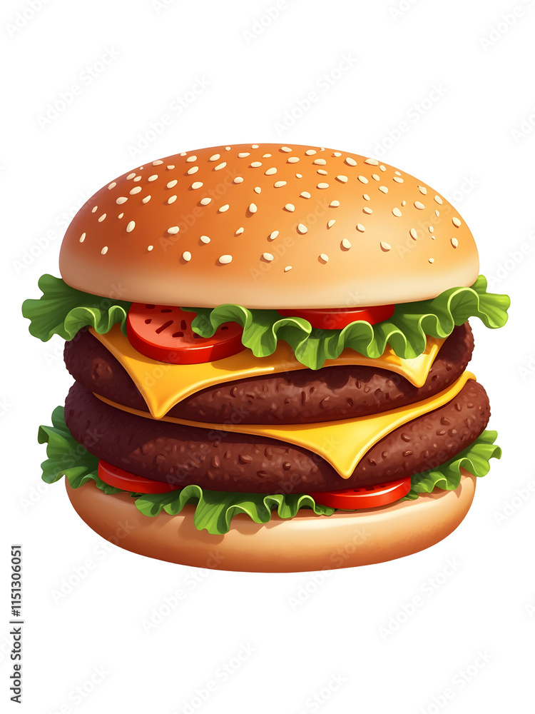 Big size beef burger isolated on white. Big size beef burger isolated on white.