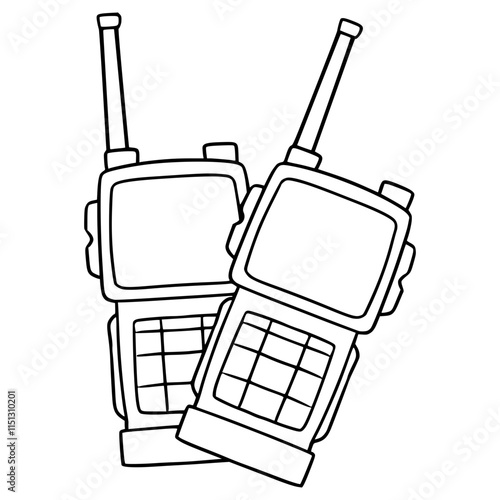 handy talky illustration hand drawn outline vector