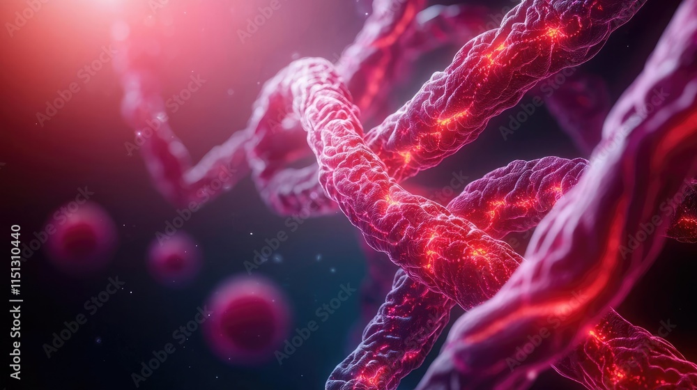 Tuberculosis disease idea. Intricate visualization of DNA strands and cells, showcasing vibrant molecular structure. Tuberculosis disease idea. Intricate visualization of DNA strands and cells, showcasing vibrant molecular structure.