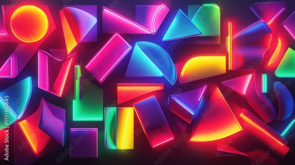 Colorful neon fragments Colorful neon fragments