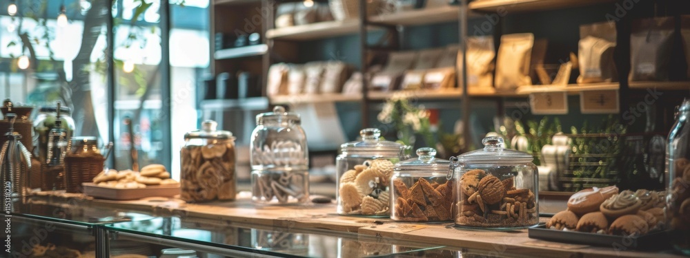 Bakery Display with Fresh Pastries Bakery Display with Fresh Pastries