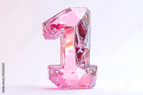 Crystal with gem and diamond  0, 1, 2, 3, 4, 5, 6, 7, 8, 9. luxury number. Party, birthday, celebrate anniversary and wedding. Realistic design elements.