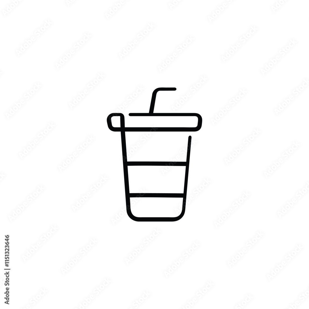 Drink Cup Line Style Icon Design Drink Cup Line Style Icon Design