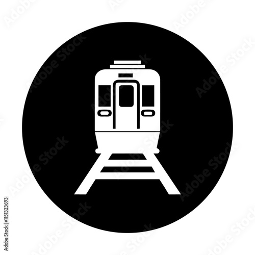 commuter train icon simple line design