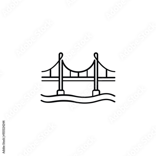 Golden Gate Line Style Icon Design