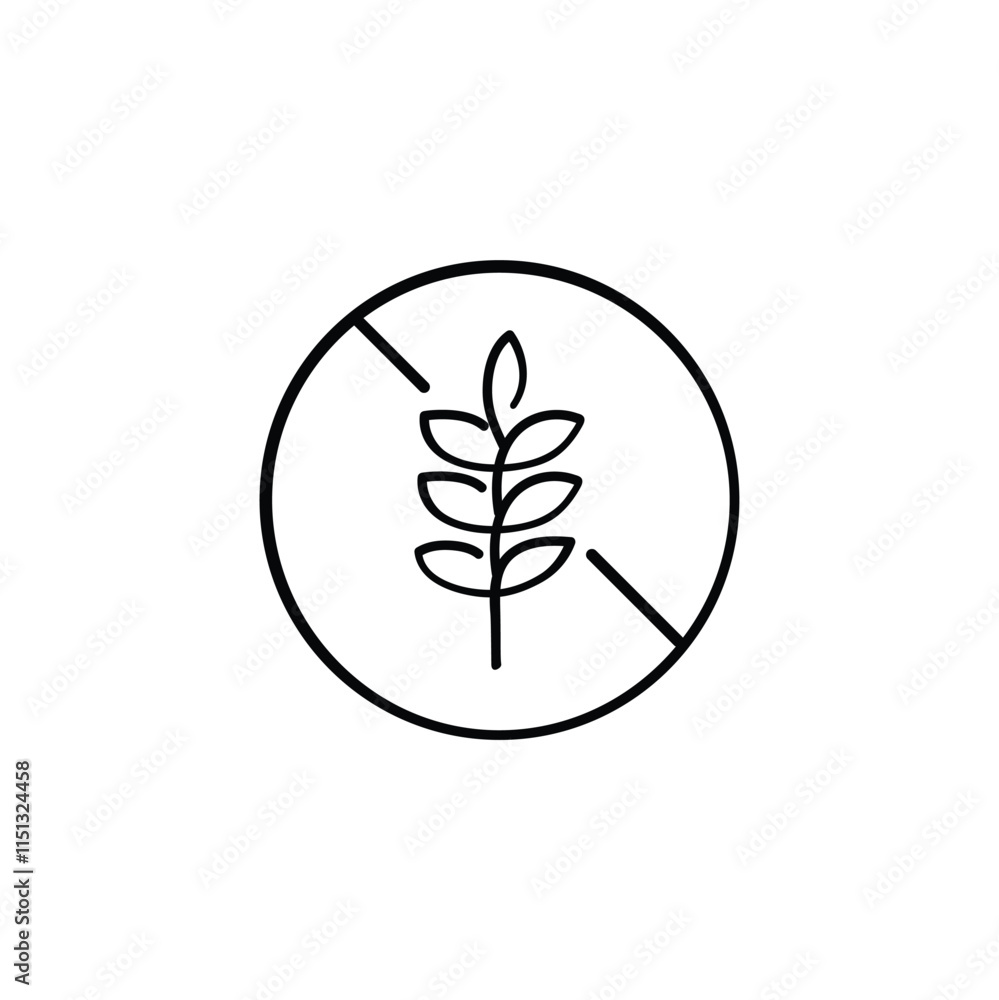 Gluten Free Line Style Icon Design Gluten Free Line Style Icon Design