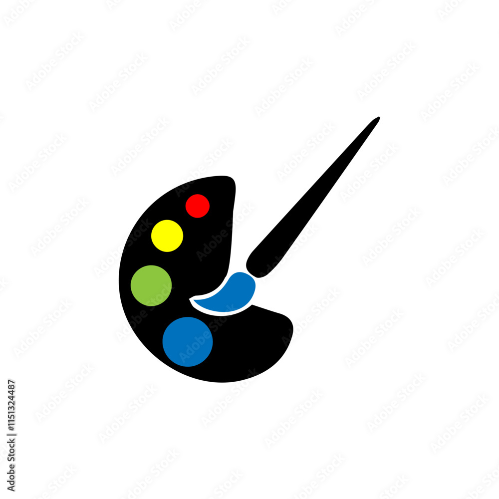 simple icon of coloring brush simple icon of coloring brush