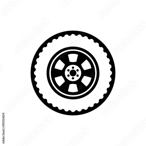 simple design car tire icon