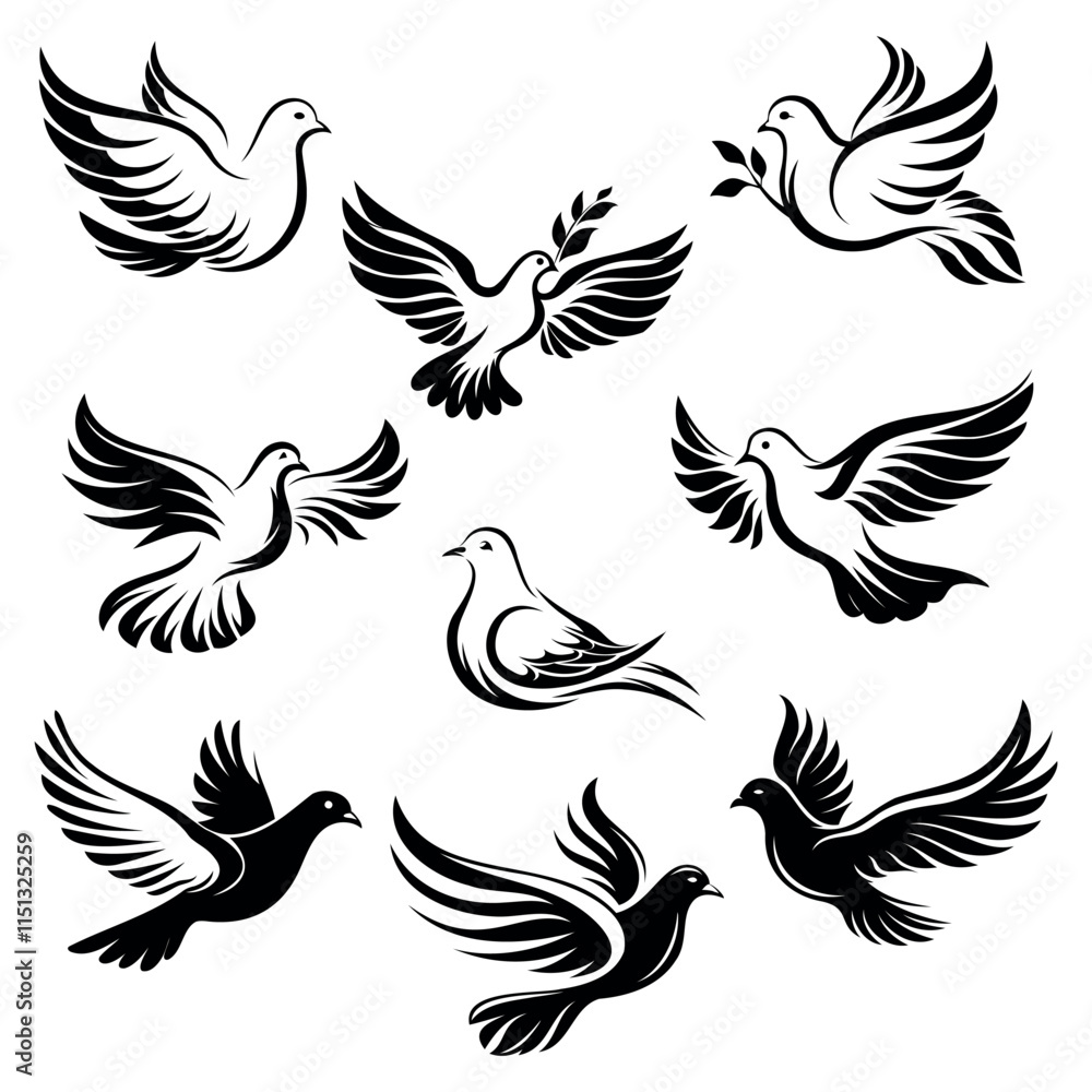 dove bird icon collection
dove bird icon collection