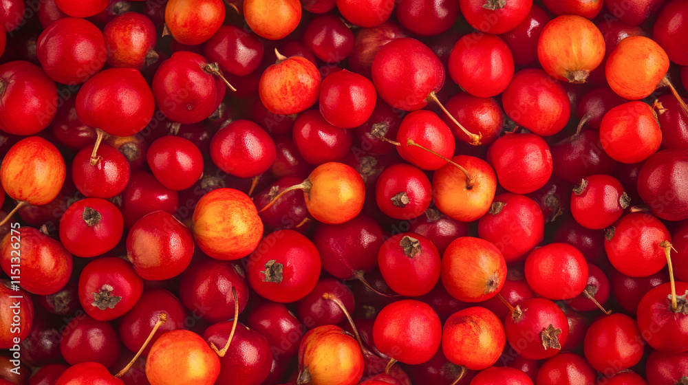 Vibrant red and orange hawthorn berries close-up Vibrant red and orange hawthorn berries close-up