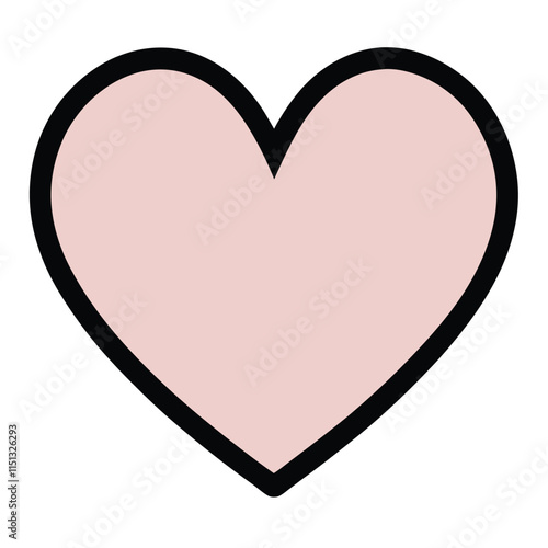 The previously pink heart icon vector is a flat love icon isolated.