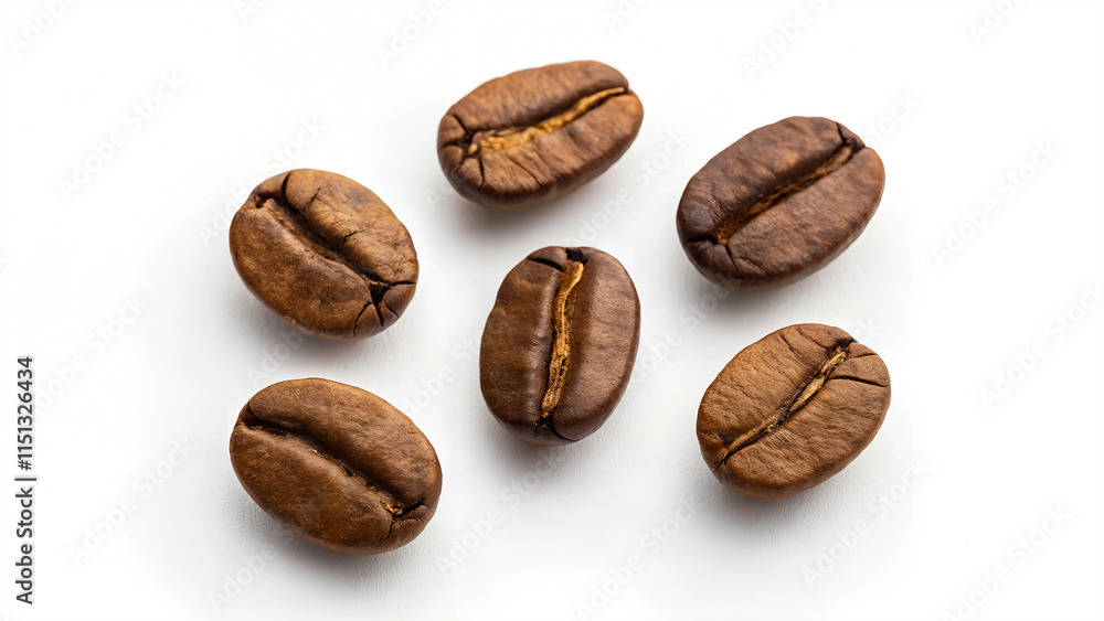 coffee beans isolated on plain white background coffee beans isolated on plain white background