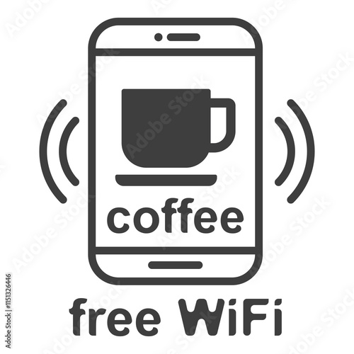 Flat symbol of free wifi zone