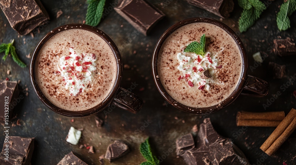 Hot chocolate with a hint of peppermint Hot chocolate with a hint of peppermint