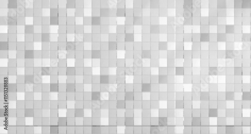 Mosaic swimming pool tile pattern in various grayscale shades - square ceramic elements for modern pixel design with light and dark tones. Seamless aquatic texture for bathroom walls, spa decoration.