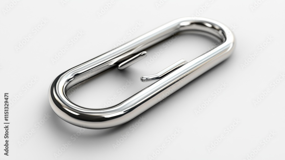 Isolated silver paperclip on white background Isolated silver paperclip on white background