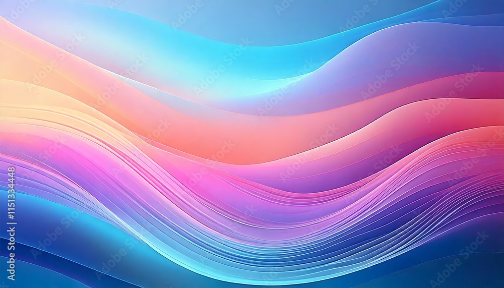 Fototapeta premium Vibrant Holographic Gradient with Smooth Pastel Tones Blending Seamlessly