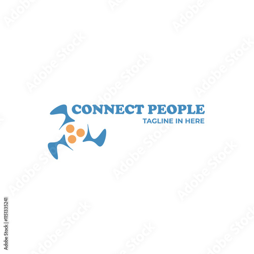 People Connect logo design template for business connections and humanitarian campaigns