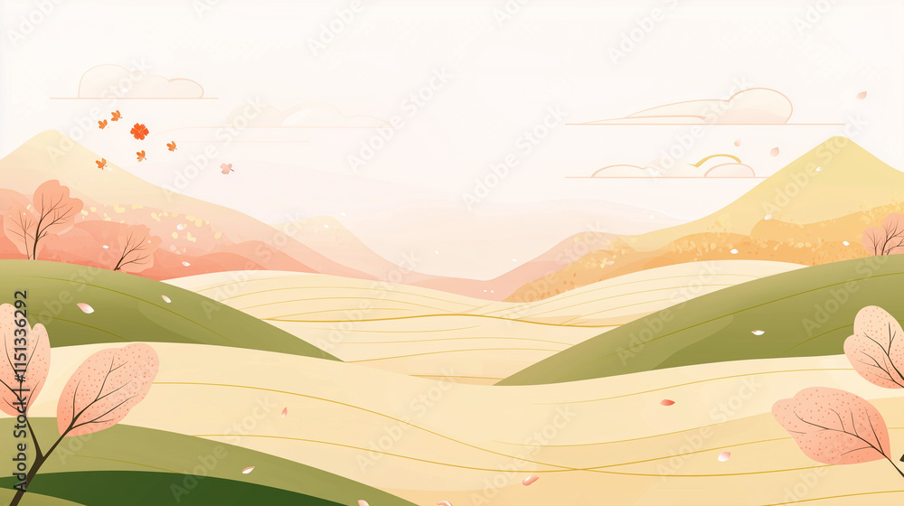 Obraz premium 和柄-雲と桜