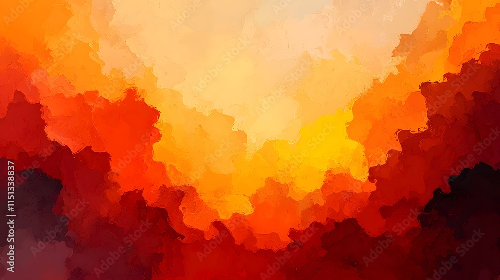 Obraz premium A Vibrant Kaleidoscope of Colors: Abstract Art Portraying a Breathtaking Sunrise of Warm Hues. Color Therapy Month Concept