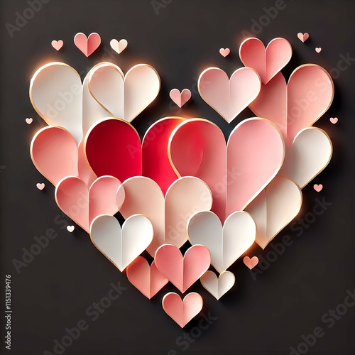 "Celebrate love with vibrant Valentine’s designs! Layered hearts, glowing accents, and romantic hues make these perfect for cards, decor, or digital use. Share the love today!"