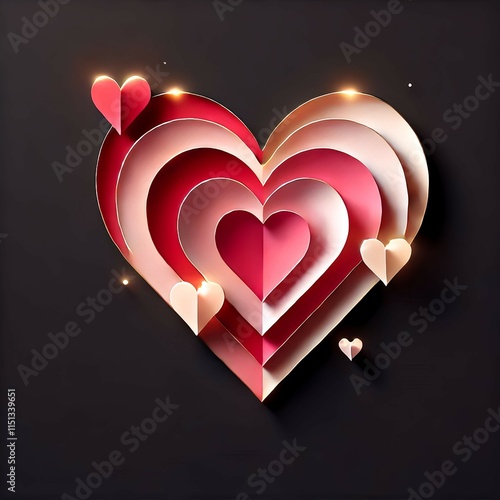 "Celebrate love with vibrant Valentine’s designs! Layered hearts, glowing accents, and romantic hues make these perfect for cards, decor, or digital use. Share the love today!"