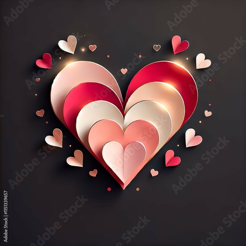 "Celebrate love with vibrant Valentine’s designs! Layered hearts, glowing accents, and romantic hues make these perfect for cards, decor, or digital use. Share the love today!"