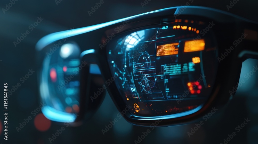 Futuristic Smart Glasses with Digital Display Futuristic Smart Glasses with Digital Display