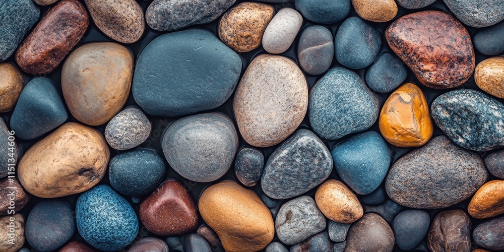 Top view of various river stones showcasing the stunning surface details. This beautiful stones background highlights the unique textures and colors of river stones. Perfect for nature lovers. Top view of various river stones showcasing the stunning surface details. This beautiful stones background highlights the unique textures and colors of river stones. Perfect for nature lovers.