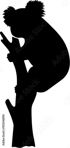 koala black silhouette vector logo