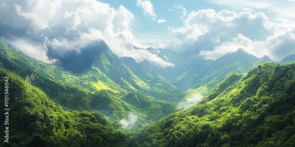 Lush green mountains create a stunning backdrop, complemented by beautiful sky clouds, making the scenic green mountains and enchanting sky clouds ideal for captivating visuals. Lush green mountains create a stunning backdrop, complemented by beautiful sky clouds, making the scenic green mountains and enchanting sky clouds ideal for captivating visuals.