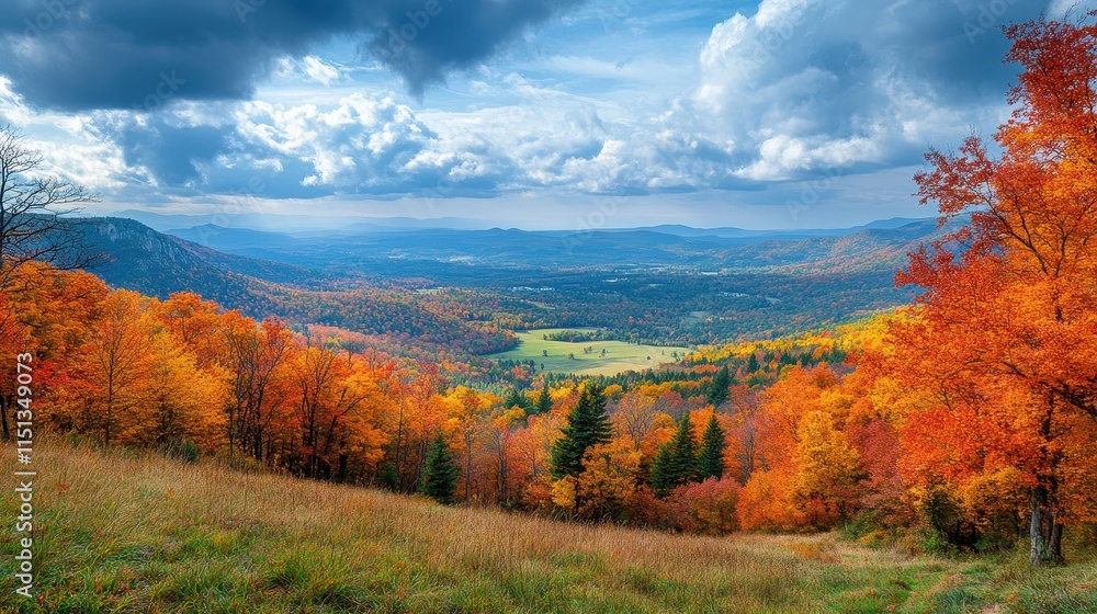 Fototapeta premium Scenic mountain vista with fall foliage