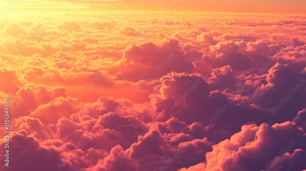 A panoramic sunset sky with streaks of orange and pink clouds, offering a warm backdrop for custom text. A panoramic sunset sky with streaks of orange and pink clouds, offering a warm backdrop for custom text.