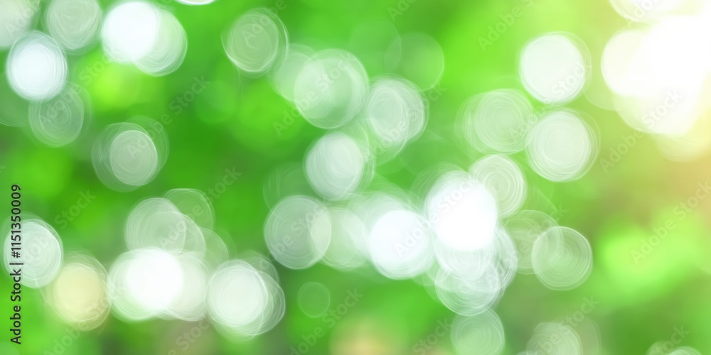 Obraz premium Abstract green bokeh background, nature