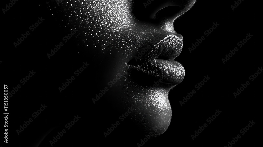 Silhouette of lips whispering, with soft shadows creating an air of intimacy and mystery. Silhouette of lips whispering, with soft shadows creating an air of intimacy and mystery.