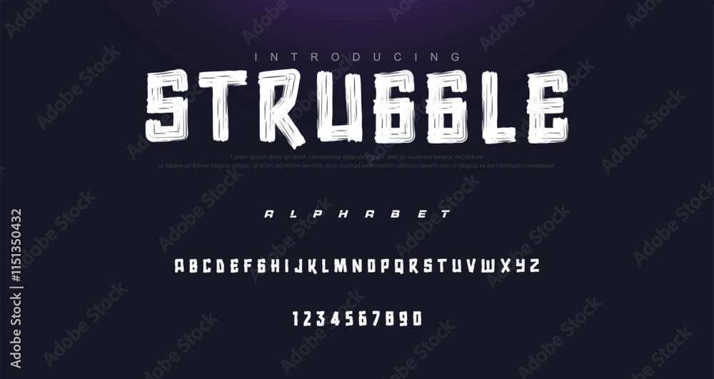 Fototapeta premium Vector brush style font, alphabet, and typeface