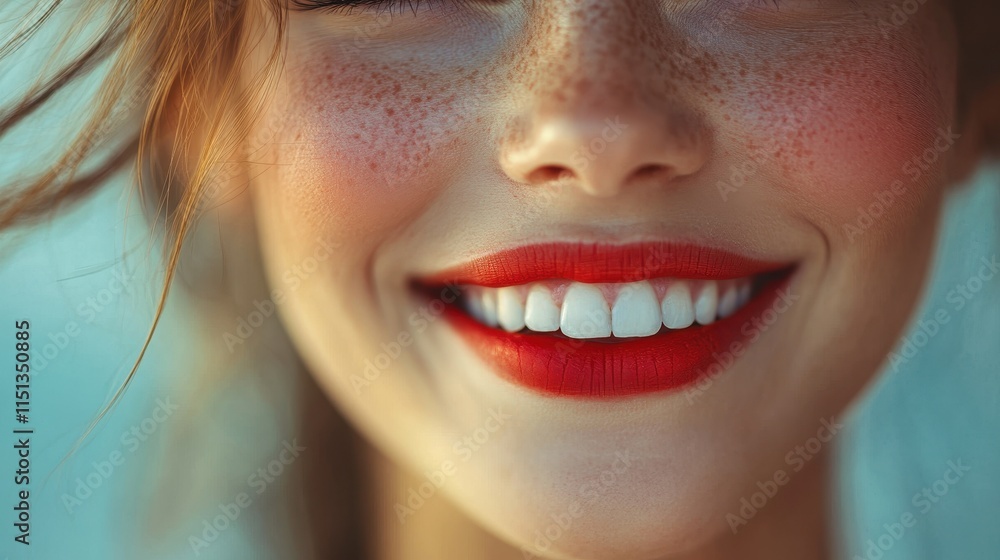 Soft-focus portrait of a smiling person with beautifully painted lips. Soft-focus portrait of a smiling person with beautifully painted lips.