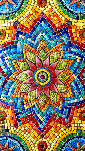 Wallpaper Mural Colorful Mosaic tiles Torontodigital.ca