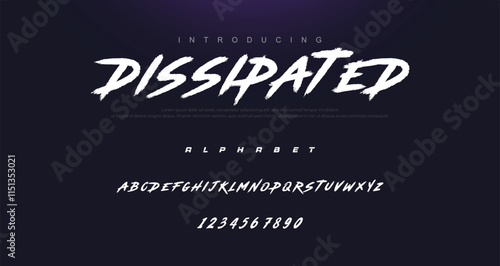 Vector brush style font, alphabet, and typeface