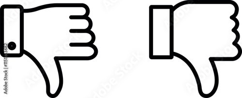 "Thumb Down Icon for Negative Feedback and Dislike Actions"